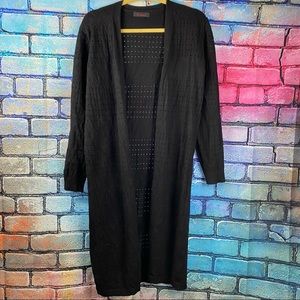 Black long cardigan sweater